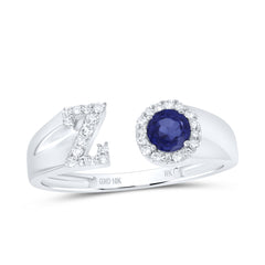 1/8CTW-DIA NK 4 MM RD-BS SYNTHETIC INITIAL "Z" LADIES RING