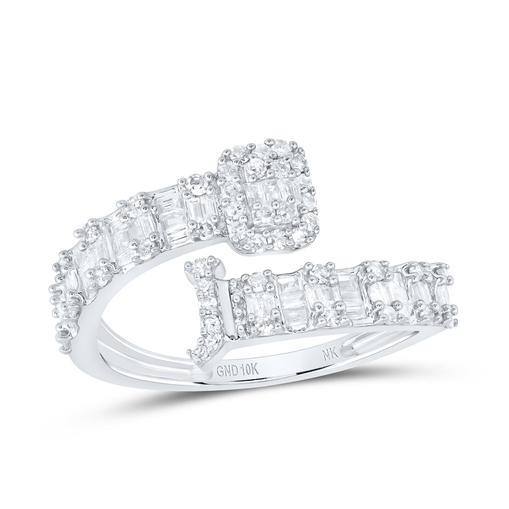 10k Gold 1/2 CTW-Natural Diamond Fashion Initial "J" Ladies Cuff Ring Gram