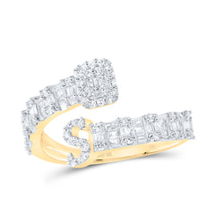 1/2CTW-DIA NK FASHION INITIAL "S" LADIES CUFF RING