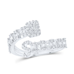 1/2CTW-DIA NK FASHION INITIAL "S" LADIES CUFF RING