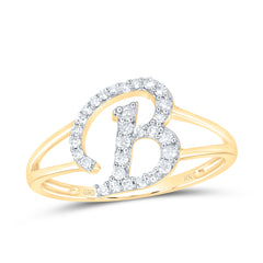 1/5CTW-DIA NK GIFT INITIAL "B" LADIES RING