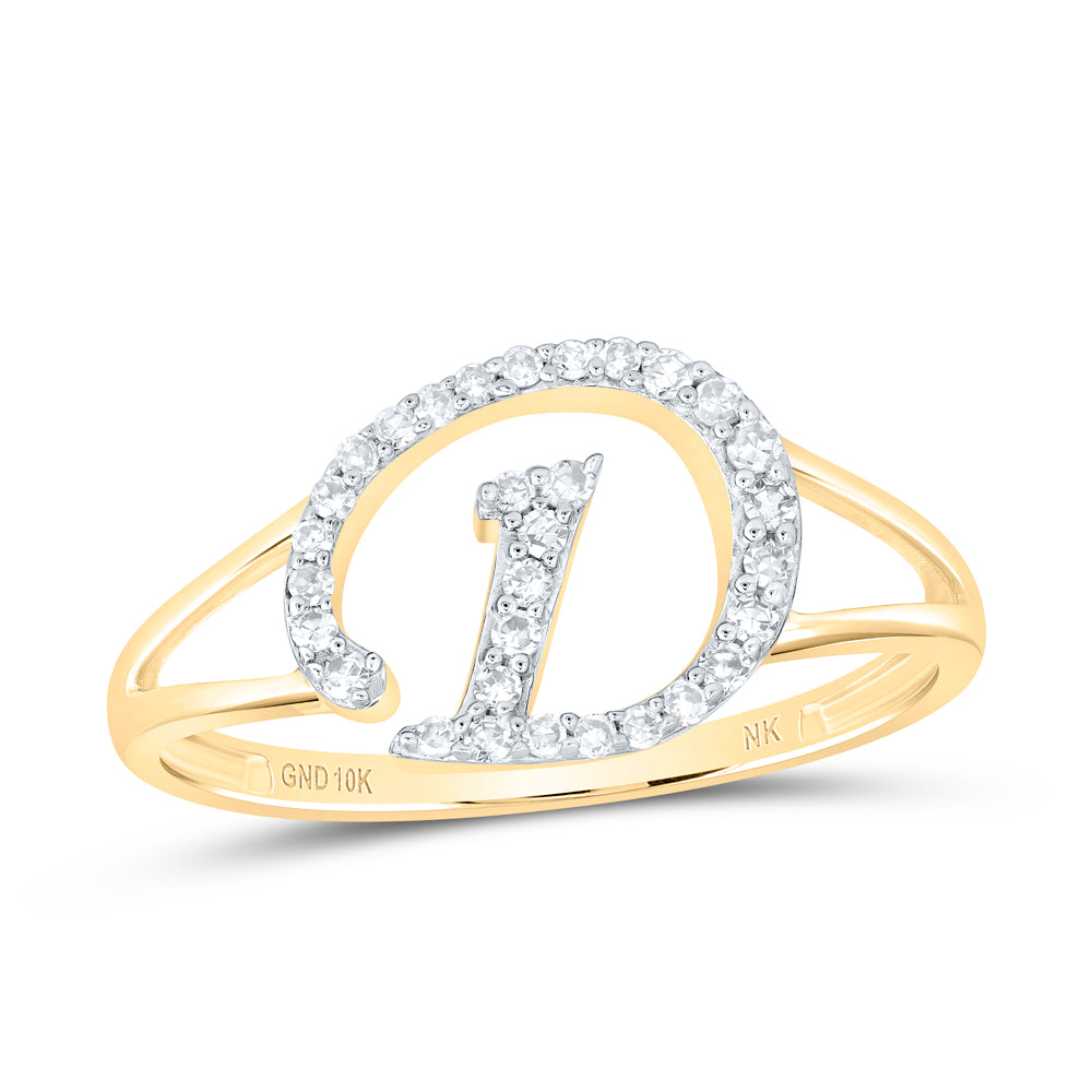 1/6CTW-DIA NK GIFT INITIAL "D" LADIES RING