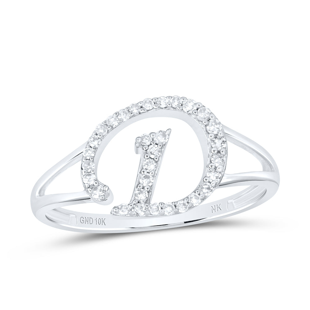1/6CTW-DIA NK GIFT INITIAL "D" LADIES RING