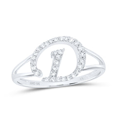 1/6CTW-DIA NK GIFT INITIAL "D" LADIES RING
