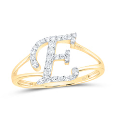 1/5CTW-DIA NK GIFT INITIAL "E" LADIES RING