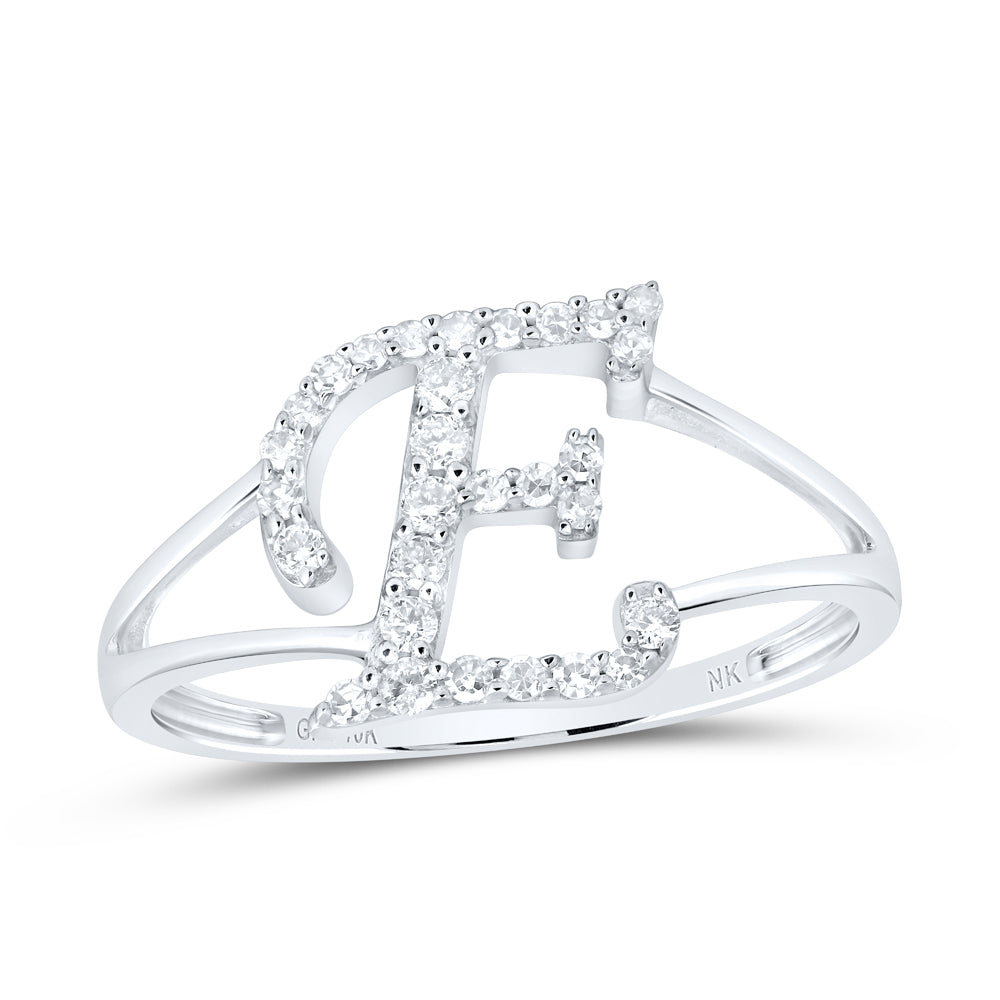 1/5CTW-DIA NK GIFT INITIAL "E" LADIES RING