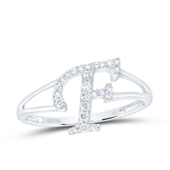 1/6CTW-DIA NK GIFT INITIAL "F" LADIES RING