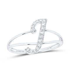 1/8CTW-DIA NK GIFT INITIAL "J" LADIES RING