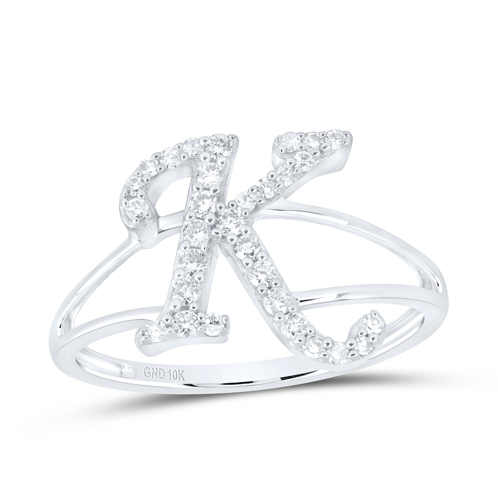 1/4CTW-DIA NK GIFT INITIAL "K" LADIES RING