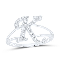 1/4CTW-DIA NK GIFT INITIAL "K" LADIES RING