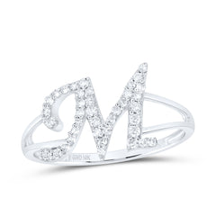 1/5CTW-DIA NK GIFT INITIAL "M" LADIES RING