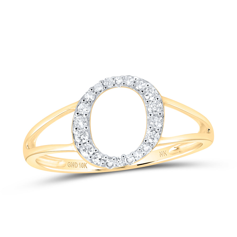 1/6CTW-DIA NK GIFT INITIAL "O" LADIES RING