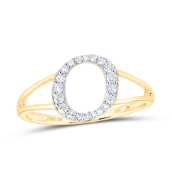 1/6CTW-DIA NK GIFT INITIAL "O" LADIES RING