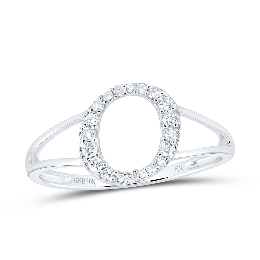1/6CTW-DIA NK GIFT INITIAL "O" LADIES RING