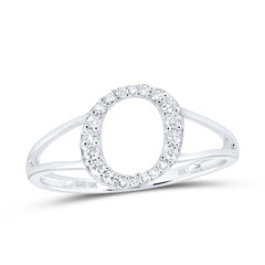 1/6CTW-DIA NK GIFT INITIAL "O" LADIES RING