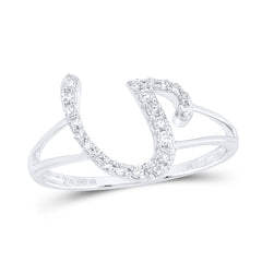 1/6CTW-DIA NK GIFT INITIAL "U" LADIES RING