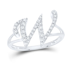 1/4CTW-DIA NK GIFT INITIAL "W" LADIES RING
