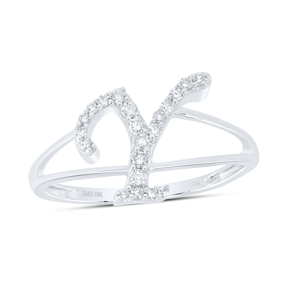 1/6CTW-DIA NK GIFT INITIAL "Y" LADIES RING