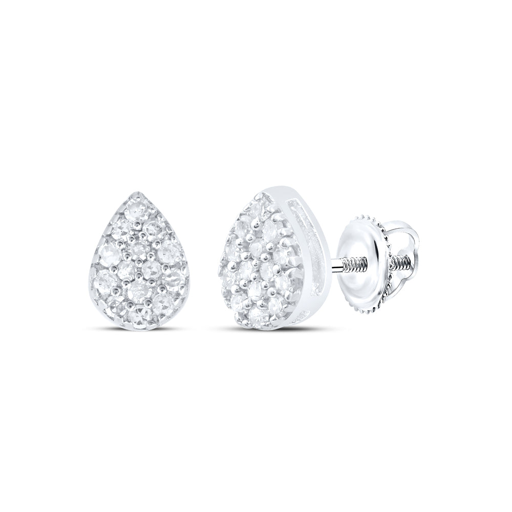 Sterling Silver 1/10 CTW-Natural Diamond Gift Pear Earring Gram