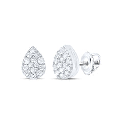 Sterling Silver 1/10 CTW-Natural Diamond Gift Pear Earring Gram