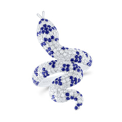 1 1/3CTW-DIA ANA M 1 1/8CTW RD-BS NAT GEM SNAKE RING