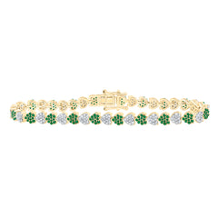 1 1/4CTW-DIA NK 1CTW RD-EM NAT GEM HEART BRACELET(7 INCH)