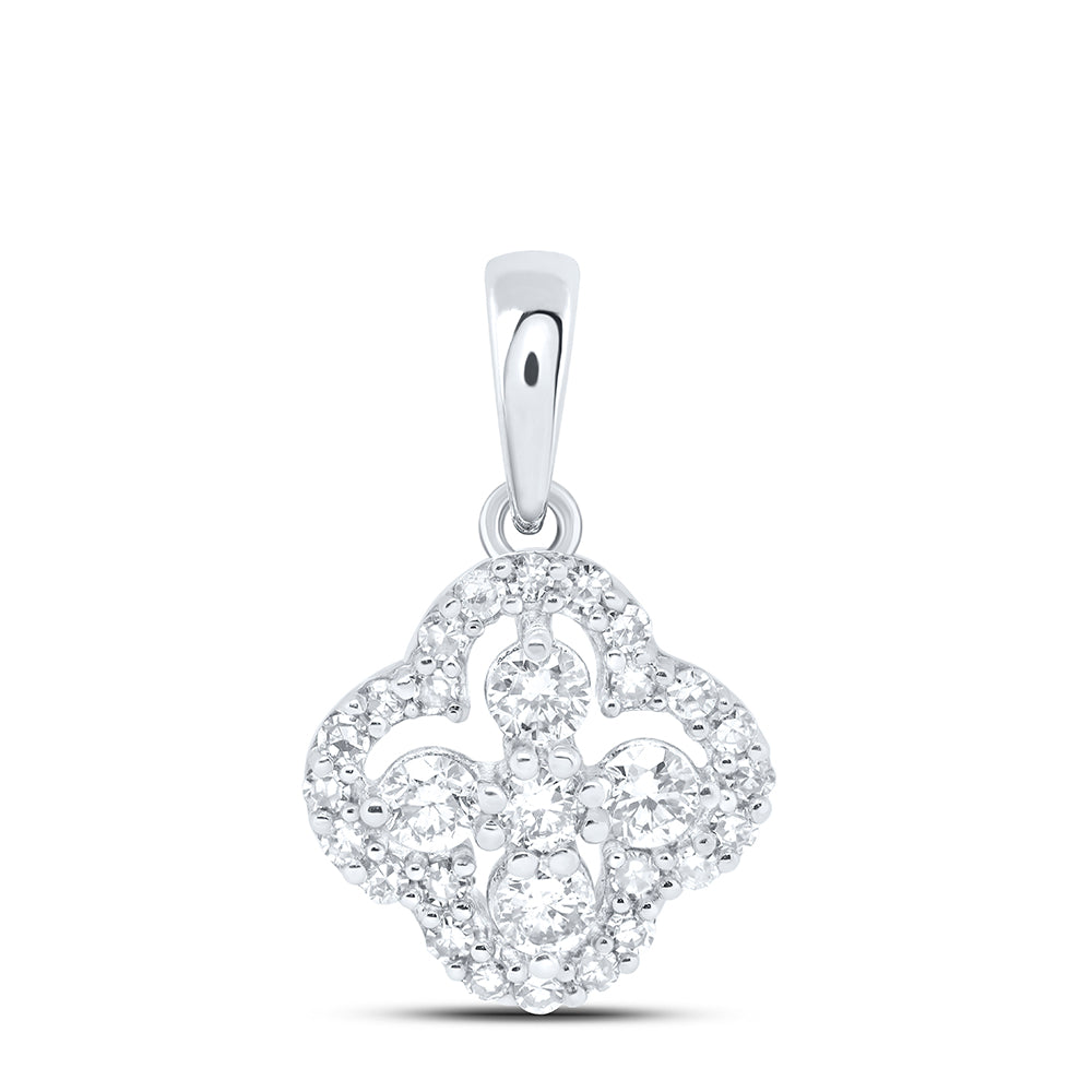 1/4CTW-DIA NK GIFT CLOVER PENDANT