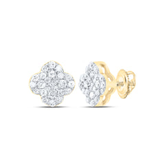 1/6CTW-DIA NK GIFT CLOVER EARRING