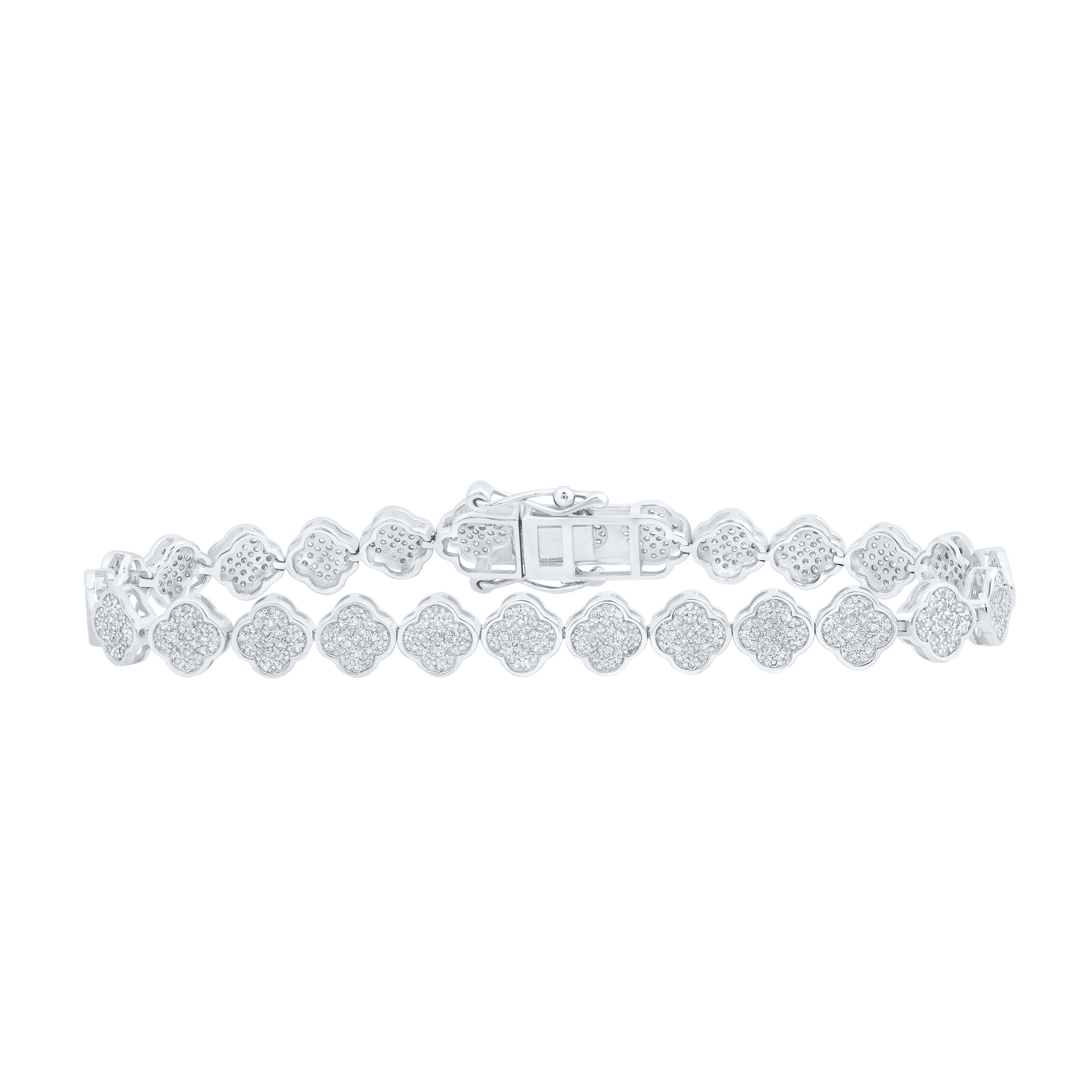 1 7/8CTW-DIA NK FASHION CLOVER BRACELET (7 INCH)