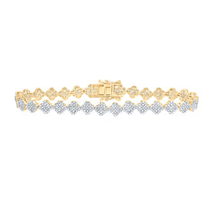 2 1/4CTW-DIA NK FASHION CLOVER BRACELET (7 INCH)