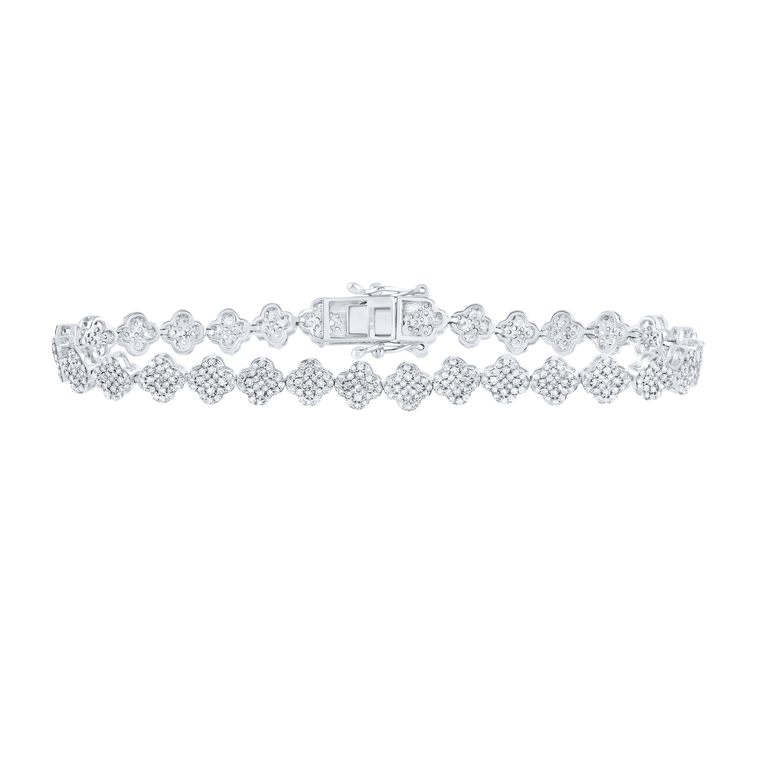 2 1/4CTW-DIA NK FASHION CLOVER BRACELET (7 INCH)