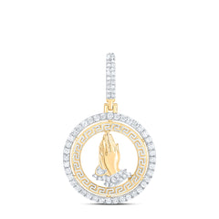 1/2CTW-DIA NK PRAYING HAND MENS CHARM