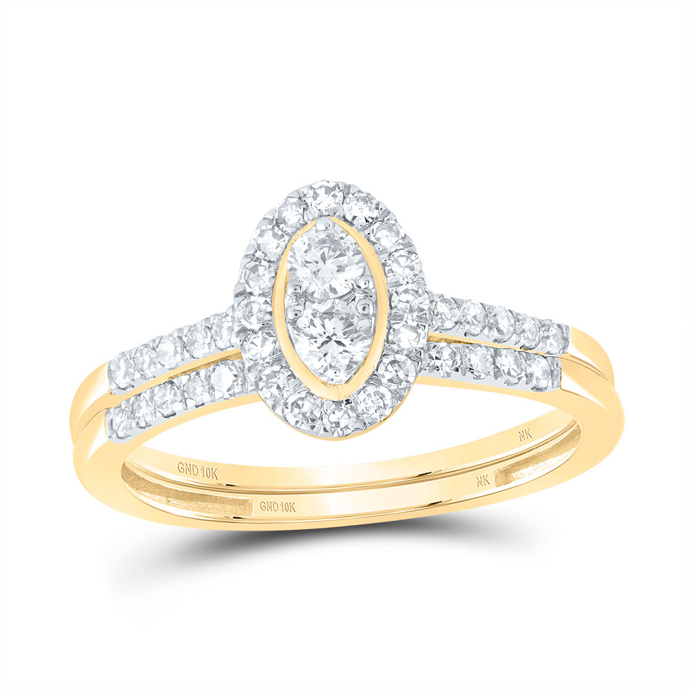 1/2CTW-DIA NK OVAL SINGLE HALO BRIDAL SET