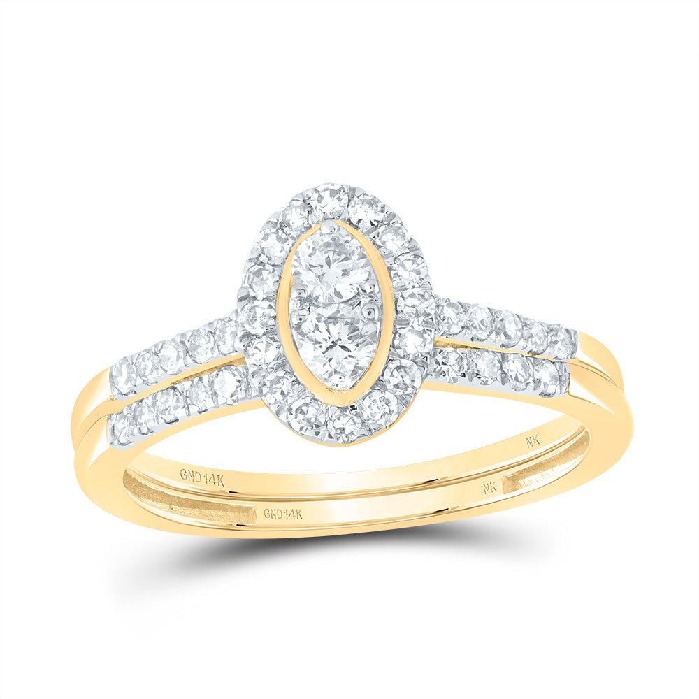 1/2CTW-DIA NK OVAL SINGLE HALO BRIDAL SET