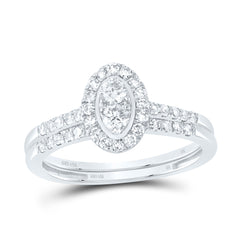 1/2CTW-DIA NK OVAL SINGLE HALO BRIDAL SET
