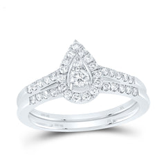 1/2CTW-DIA NK PEAR SINGLE HALO BRIDAL SET