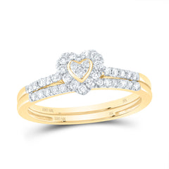 1/3CTW-DIA NK HEART SINGLE HALO BRIDAL SET