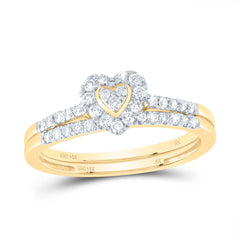 1/3CTW-DIA NK HEART SINGLE HALO BRIDAL SET