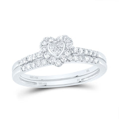 1/3CTW-DIA NK HEART SINGLE HALO BRIDAL SET
