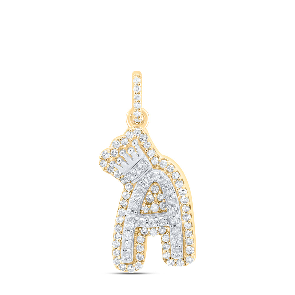 1/4CTW-DIA P1 GIFT INITIAL "A" CROWN PENDANT