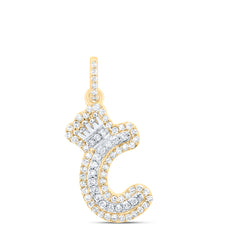 1/4CTW-DIA P1 GIFT INITIAL "C" CROWN PENDANT