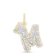 1/3CTW-DIA P1 GIFT INITIAL "M" CROWN PENDANT