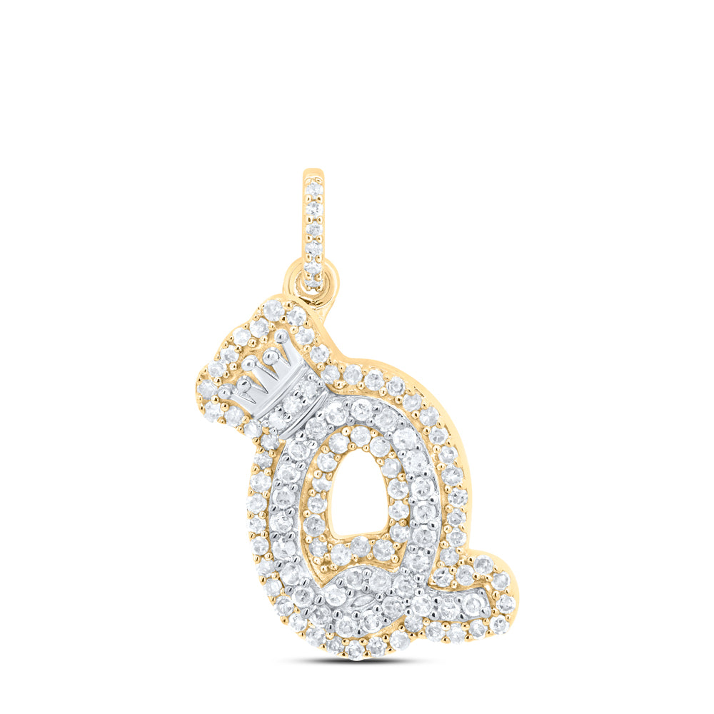1/3CTW-DIA P1 GIFT INITIAL "Q" CROWN PENDANT