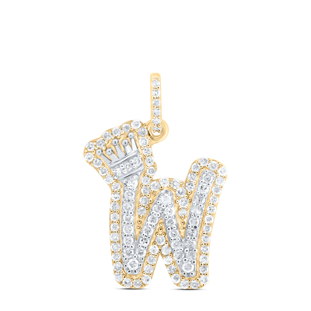 1/3CTW-DIA P1 GIFT INITIAL "W" CROWN PENDANT