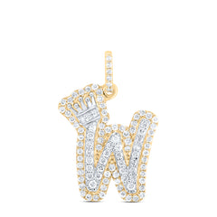 1/3CTW-DIA P1 GIFT INITIAL "W" CROWN PENDANT