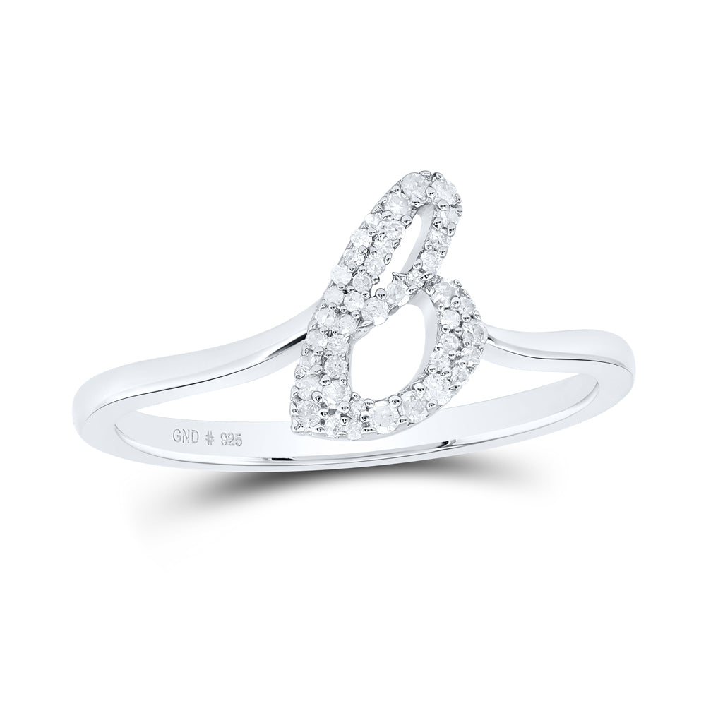 1/8CTW-DIA P1 GIFT INITIAL "B" LADIES RING