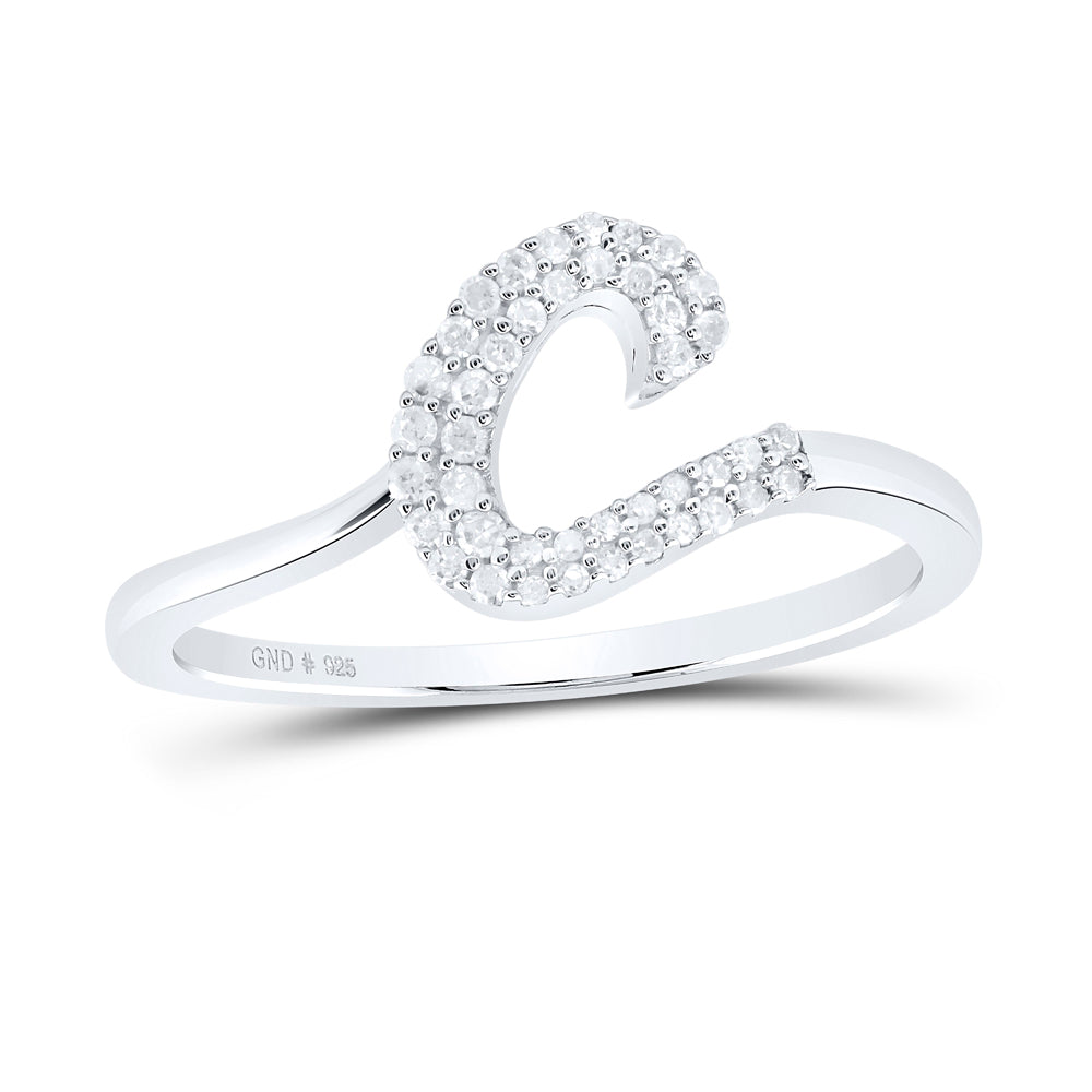 1/8CTW-DIA P1 GIFT INITIAL "C" LADIES RING