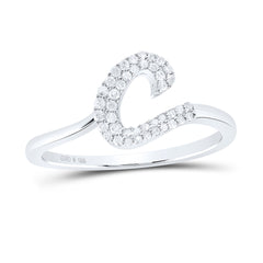 1/8CTW-DIA P1 GIFT INITIAL "C" LADIES RING