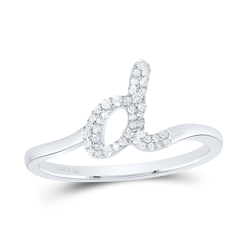 1/8CTW-DIA P1 GIFT INITIAL "D" LADIES RING