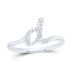 1/8CTW-DIA P1 GIFT INITIAL "D" LADIES RING